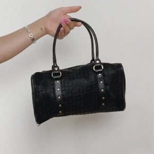 Y2K Chateau Black Printed‎ Studded Mini Hobo Bag
